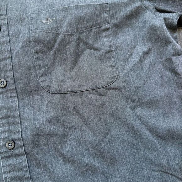 Dockers Button Down Long Sleeve Shirt Size Medium Stain Defender Cotton Blend - Picture 6 of 16